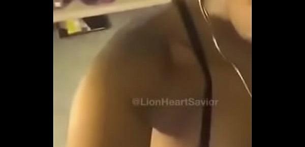  Slutty ebony bunny shaking fat ass and showing pussy on Snapchat